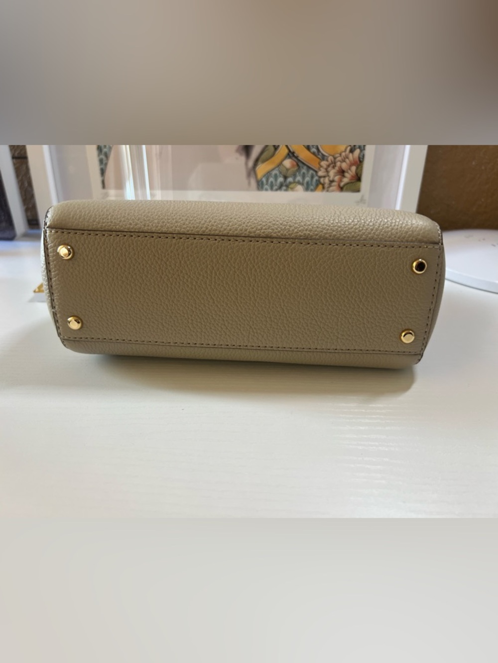 TORY BURCH Eleanor Soft Leather Mini Satchel - Light Stone - Picture 12 of 13